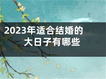 2023年适合结婚的大日子有哪些