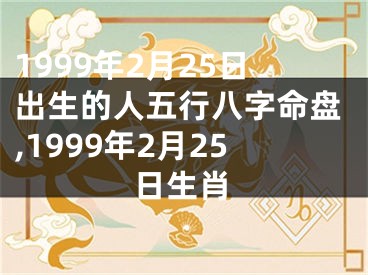 1999年2月25日出生的人五行八字命盘,1999年2月25日生肖