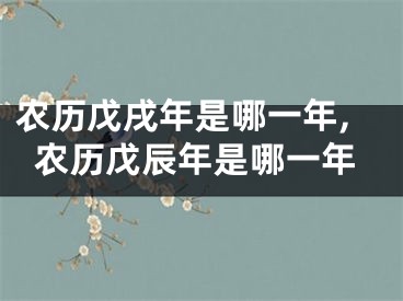 农历戊戌年是哪一年,农历戊辰年是哪一年