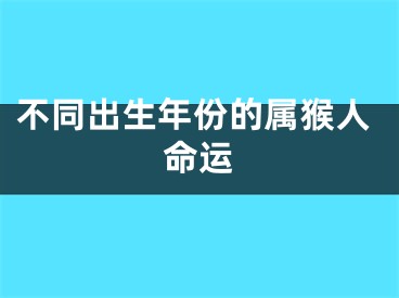 不同出生年份的属猴人命运 