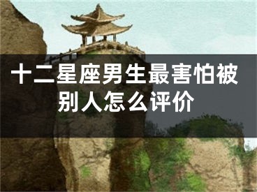 十二星座男生最害怕被别人怎么评价