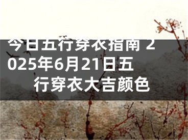 今日五行穿衣指南 2025年6月21日五行穿衣大吉颜色