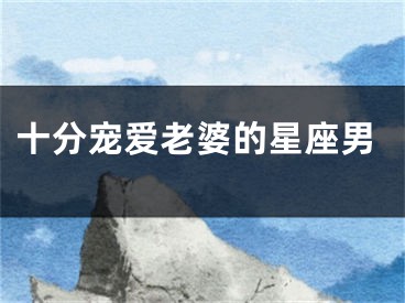 十分宠爱老婆的星座男