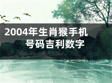2004年生肖猴手机号码吉利数字