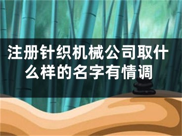 注册针织机械公司取什么样的名字有情调