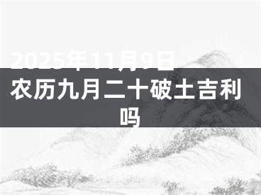 2025年11月9日农历九月二十破土吉利吗