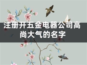 注册开五金电器公司高尚大气的名字