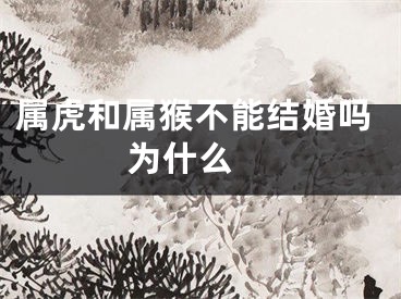 属虎和属猴不能结婚吗为什么 