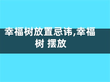 幸福树放置忌讳,幸福树 摆放