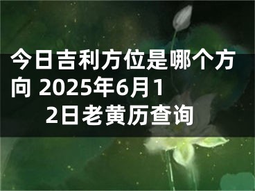 今日吉利方位是哪个方向 2025年6月12日老黄历查询