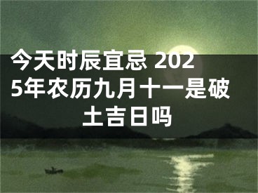 今天时辰宜忌 2025年农历九月十一是破土吉日吗