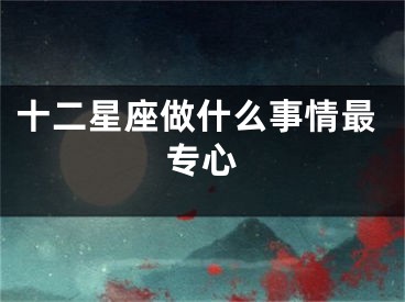 十二星座做什么事情最专心