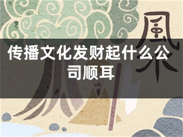 传播文化发财起什么公司顺耳