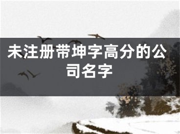 未注册带坤字高分的公司名字