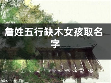 詹姓五行缺木女孩取名字