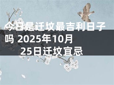 今日是迁坟最吉利日子吗 2025年10月25日迁坟宜忌
