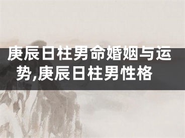 庚辰日柱男命婚姻与运势,庚辰日柱男性格