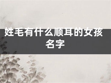 姓毛有什么顺耳的女孩名字