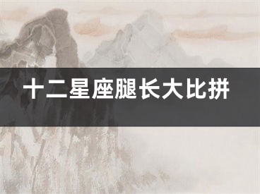 十二星座腿长大比拼