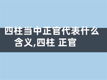 四柱当中正官代表什么含义,四柱 正官