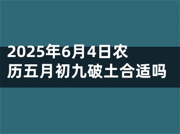 2025年6月4日农历五月初九破土合适吗