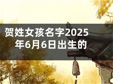 贺姓女孩名字2025年6月6日出生的