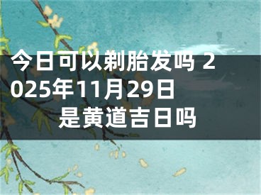 今日可以剃胎发吗 2025年11月29日是黄道吉日吗
