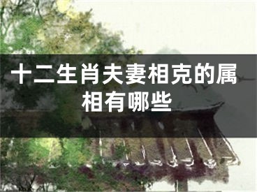 十二生肖夫妻相克的属相有哪些