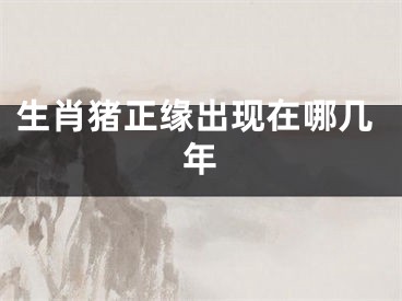 生肖猪正缘出现在哪几年