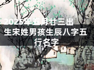 2025年五月廿三出生宋姓男孩生辰八字五行名字