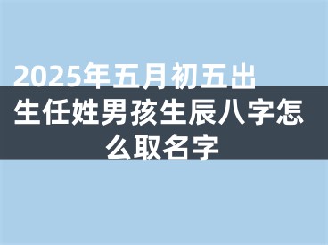2025年五月初五出生任姓男孩生辰八字怎么取名字