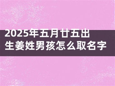 2025年五月廿五出生姜姓男孩怎么取名字