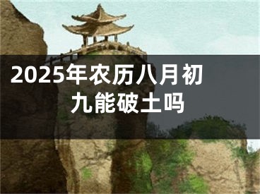 2025年农历八月初九能破土吗