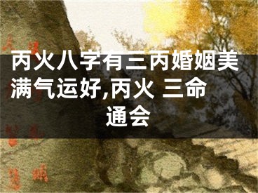 丙火八字有三丙婚姻美满气运好,丙火 三命通会