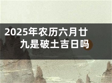 2025年农历六月廿九是破土吉日吗