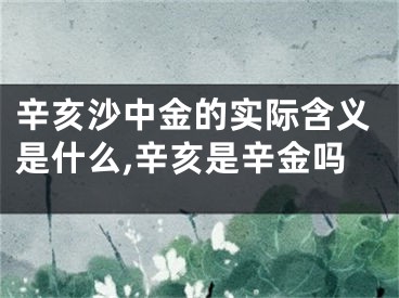 辛亥沙中金的实际含义是什么,辛亥是辛金吗