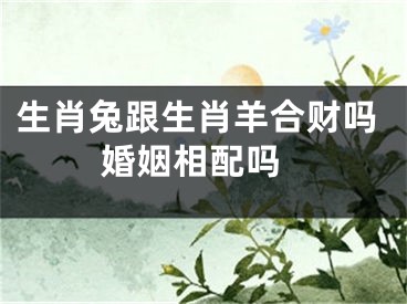 生肖兔跟生肖羊合财吗 婚姻相配吗