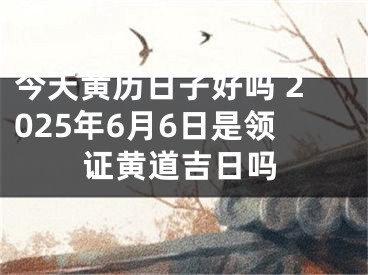 今天黄历日子好吗 2025年6月6日是领证黄道吉日吗