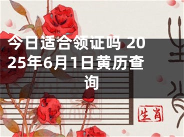 今日适合领证吗 2025年6月1日黄历查询