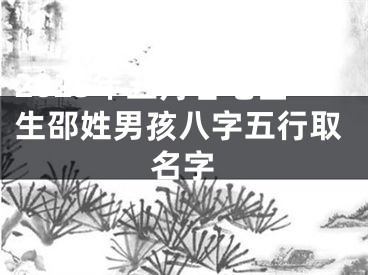 2025年五月廿七出生邵姓男孩八字五行取名字