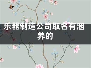 乐器制造公司取名有涵养的