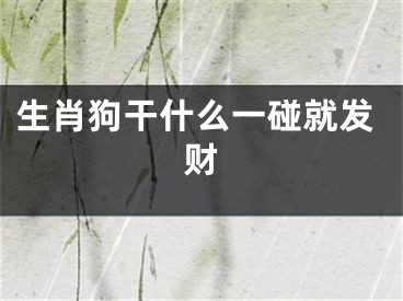 生肖狗干什么一碰就发财