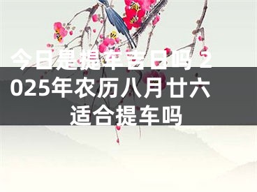 今日是提车吉日吗 2025年农历八月廿六适合提车吗
