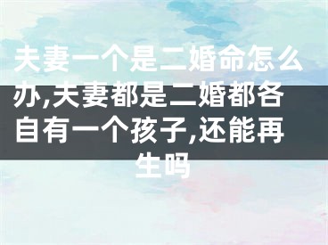 夫妻一个是二婚命怎么办,夫妻都是二婚都各自有一个孩子,还能再生吗