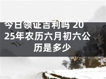 今日领证吉利吗 2025年农历六月初六公历是多少