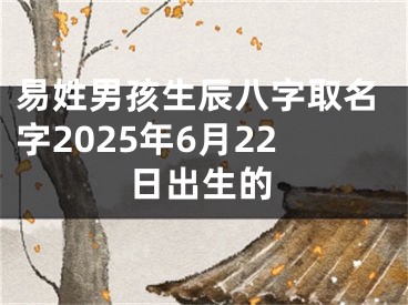 易姓男孩生辰八字取名字2025年6月22日出生的