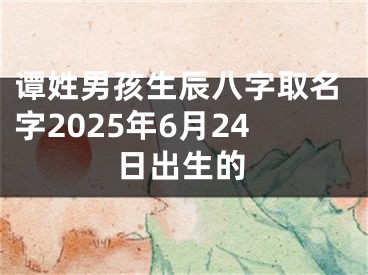谭姓男孩生辰八字取名字2025年6月24日出生的