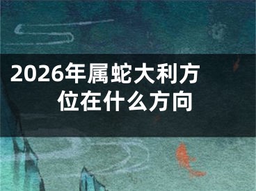 2026年属蛇大利方位在什么方向