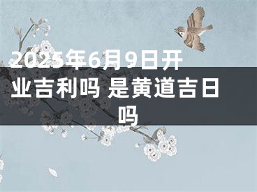 2025年6月9日开业吉利吗 是黄道吉日吗