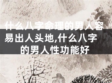什么八字命理的男人容易出人头地,什么八字的男人性功能好
